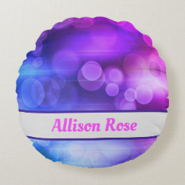 Roze en Paarse Abstracte cirkels Patroon Rond Kussen