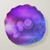 Roze en Paarse Abstracte cirkels Patroon Rond Kussen (Achterkant)