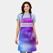 Roze en Paarse Abstracte cirkels Patroon Schort (Gedragen)