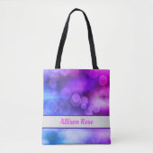 Roze en Paarse Abstracte cirkels Patroon Tote Bag (Voorkant)