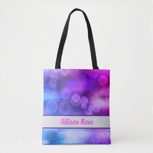Roze en Paarse Abstracte cirkels Patroon Tote Bag (Voorkant)