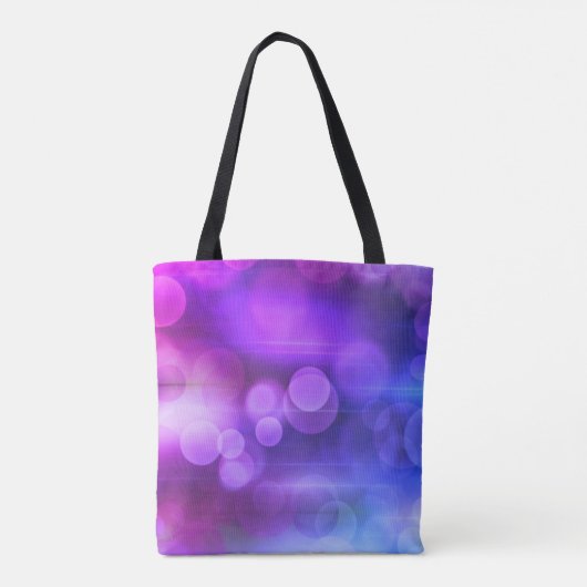 Roze en Paarse Abstracte cirkels Patroon Tote Bag (Achterkant)