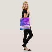 Roze en Paarse Abstracte cirkels Patroon Tote Bag (Op model)