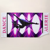 Roze en Paarse Abstracte Dance Beach Handdoek (Voorkant)