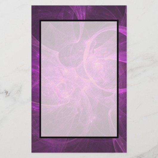 Roze en Paarse Abstracte fractal met cirkels Briefpapier (Voorkant)