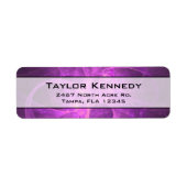 Roze en Paarse Abstracte fractal met cirkels Etiket (Voorkant)