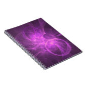 Roze en Paarse Abstracte fractal met cirkels Notitieboek (Rechterzijde)