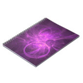 Roze en Paarse Abstracte fractal met cirkels Notitieboek (Linkerzijde)