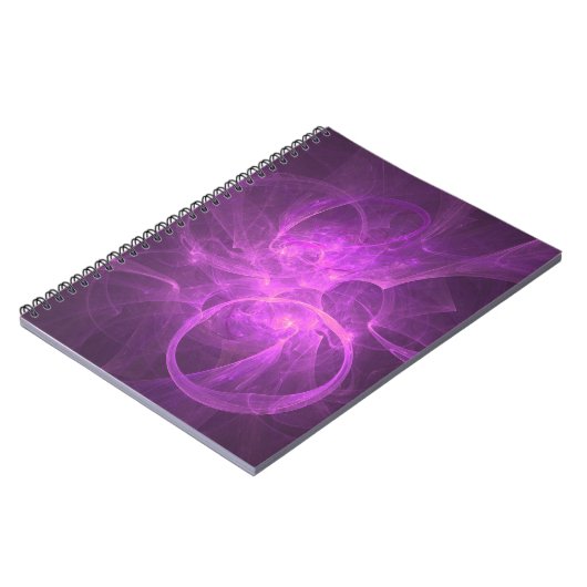 Roze en Paarse Abstracte fractal met cirkels Notitieboek (Linkerzijde)