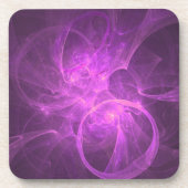 Roze en Paarse Abstracte fractal met cirkels Onderzetter (Voorkant)