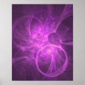 Roze en Paarse Abstracte fractal met cirkels Poster (Voorkant)