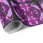 Roze en paarse abstracte mozaïek tegel cadeaupapier (Rol Hoek)