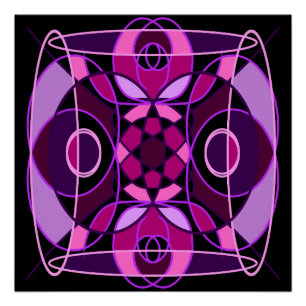 Roze en paarse abstracte mozaïek tegel perfect poster