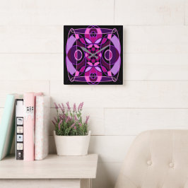 Roze en paarse abstracte mozaïek tegel vierkante klok