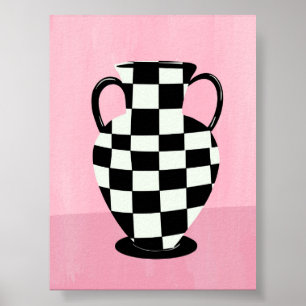 Roze en paarse abstracte vaasillustratie poster