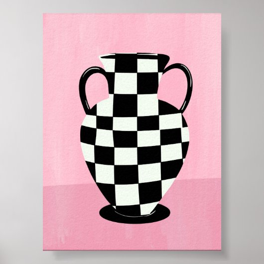 Roze en paarse abstracte vaasillustratie poster (Voorkant)