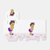 Roze en Paarse Afro-Amerikaanse Baby Girl Shower Bedankdoosjes (Uitgevouwen)