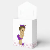 Roze en Paarse Afro-Amerikaanse Baby Girl Shower Bedankdoosjes (Geopend)