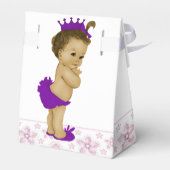 Roze en Paarse Afro-Amerikaanse Baby Girl Shower Bedankdoosjes (Achterkant)