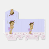 Roze en paarse Afro-Amerikaanse babyshower voor me Bedankdoosjes (Uitgevouwen)