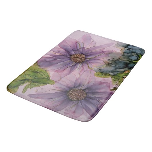 roze en paarse alcoholbloem badmat (Gekanteld)