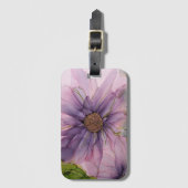 roze en paarse alcoholbloem bagagelabel (Voorkant (verticaal))
