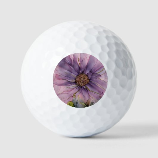 roze en paarse alcoholbloem golfballen (Voorkant)