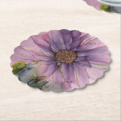 roze en paarse alcoholbloem kartonnen onderzetters (Gekanteld)