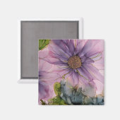 roze en paarse alcoholbloem magneet (Voorkant / Achterkant)