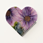 roze en paarse alcoholbloem notitieboek (Achterkant)