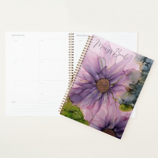 roze en paarse alcoholbloem planner (Display)