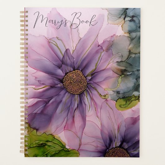 roze en paarse alcoholbloem planner (Voorkant)