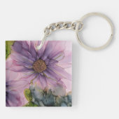 roze en paarse alcoholbloem sleutelhanger (Achterkant)