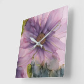 roze en paarse alcoholbloem vierkante klok (Hoek)