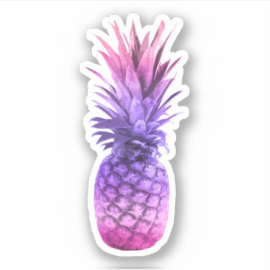 Roze en Paarse ananas Sticker (Voorkant)