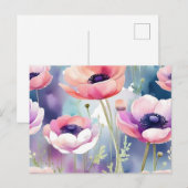 Roze en Paarse Anemonen Briefkaart (Voorkant / Achterkant)