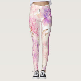 Roze en Paarse anjers, ontspannend Leggings