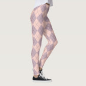 Roze en Paarse Argyle Pattern Girly Leggings (Rechts)