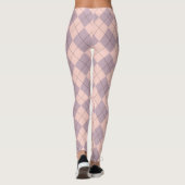 Roze en Paarse Argyle Pattern Girly Leggings (Achterkant)