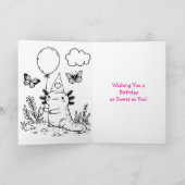 Roze en Paarse Axolotl gepersonaliseerde verjaarda Kaart (Binnen)