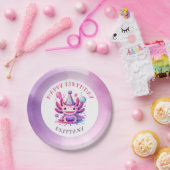 Roze en Paarse Axolotl Girl's Verjaardagsfeest Papieren Bordje (Feest)
