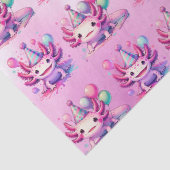 Roze en Paarse Axolotl Girl's Verjaardagsfeest Tissuepapier (Detail)