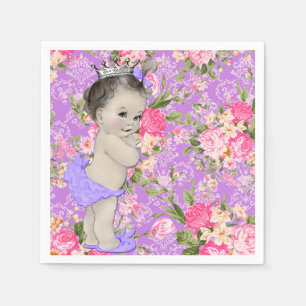 Roze en paarse babyshower servet