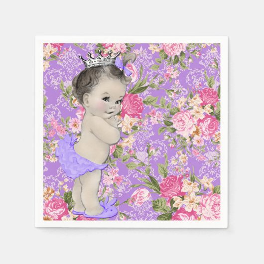 Roze en paarse babyshower servet (Voorkant)