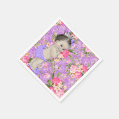 Roze en paarse babyshower servet (Hoek)