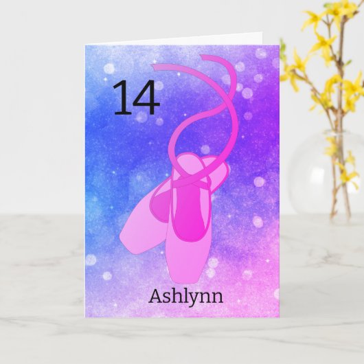 Roze en Paarse ballet 14e Kaart op zaterdag (Gele Bloem)