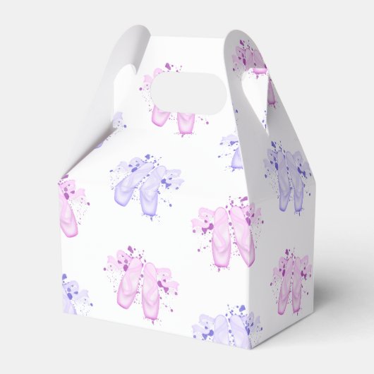 Roze en Paarse ballet Birthday Pointe Shoes Bedankdoosjes (Achterkant)