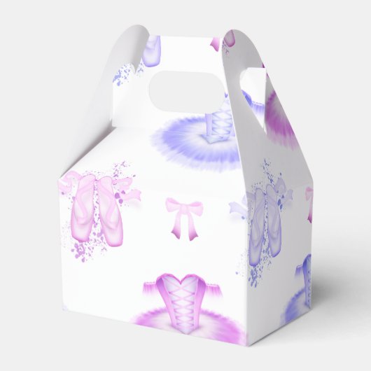 Roze en Paarse ballet Birthday Tutu & Pointe Shoes Bedankdoosjes (Achterkant)