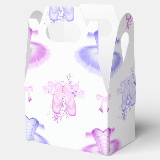 Roze en Paarse ballet Birthday Tutu & Pointe Shoes Bedankdoosjes (Geopend)