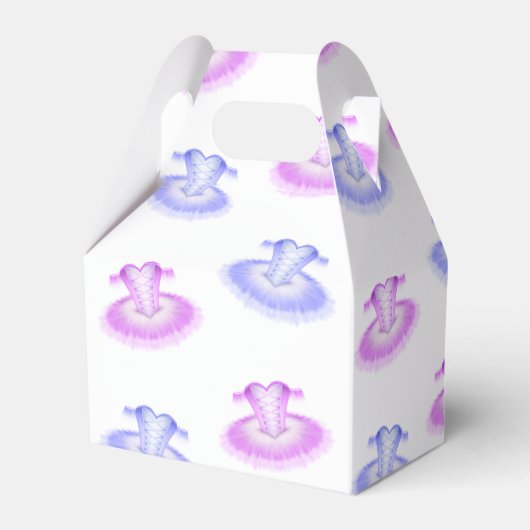 Roze en Paarse Ballet Birthday Tutu Waterverf Bedankdoosjes (Voorkant Zijde)